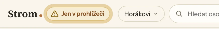 „Jen v prohlížeči“ v horní liště: změny, které ještě nejsou v souboru