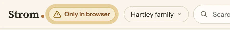 “Only in browser” at the top: changes that are in no file yet